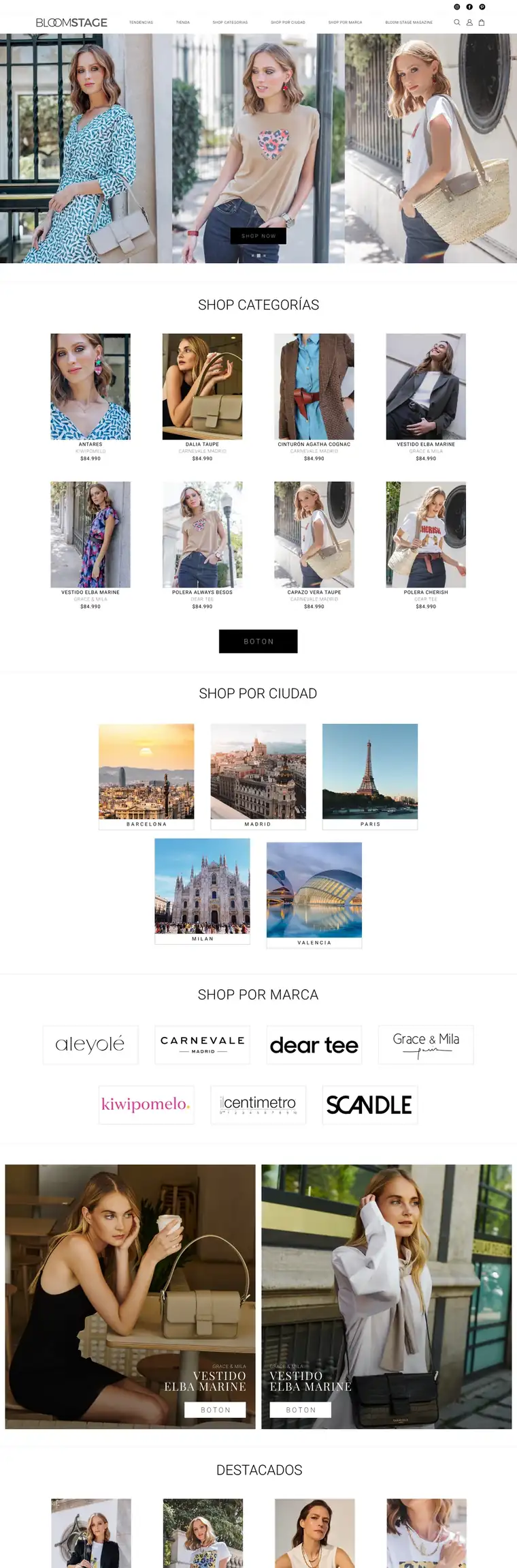 Sitio web de Bloomstage desarrollado por Agencia Chicle