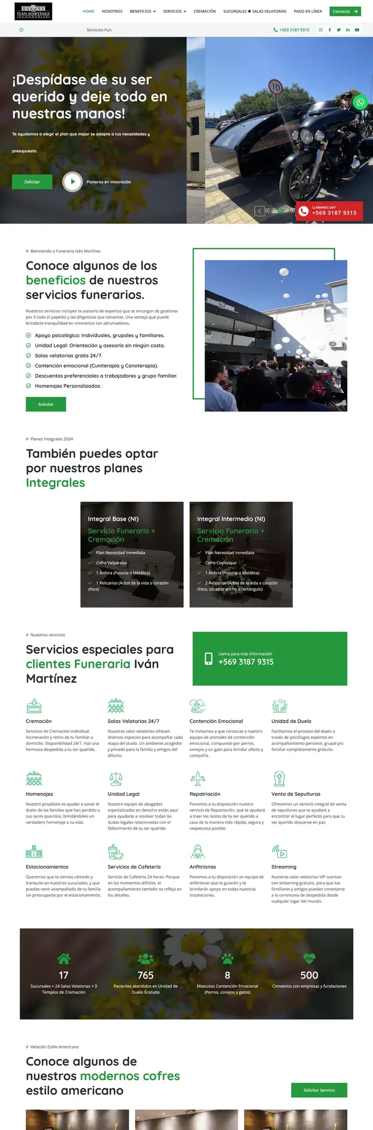 Sitio web de Funeraria Iván Martínez desarrollado por Agencia Chicle