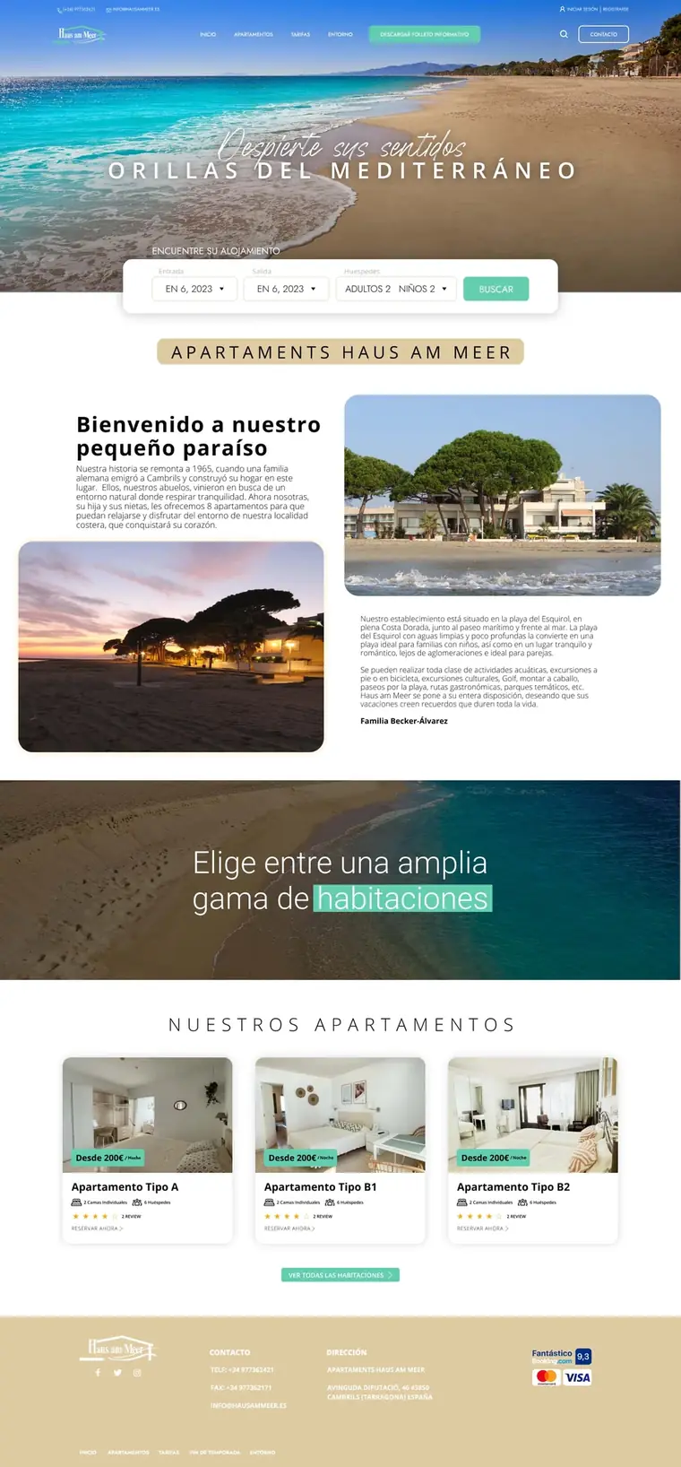 Sitio web de Haus am Meer desarrollado por Agencia Chicle