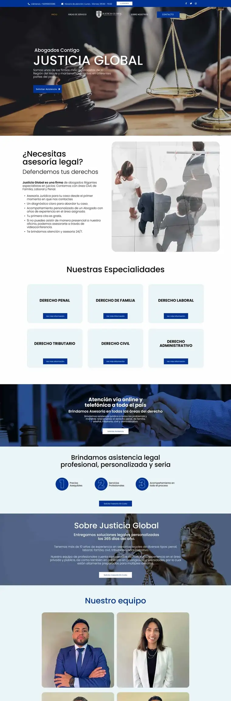 Sitio web de Justicia Global desarrollado por Agencia Chicle