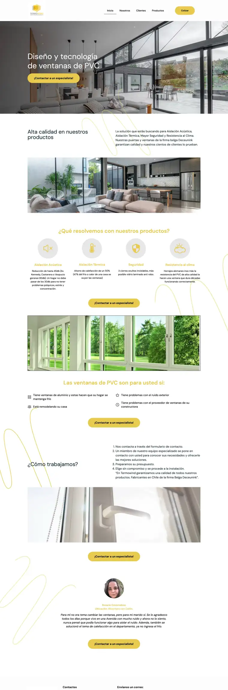 Sitio web de Termowind desarrollado por Agencia Chicle